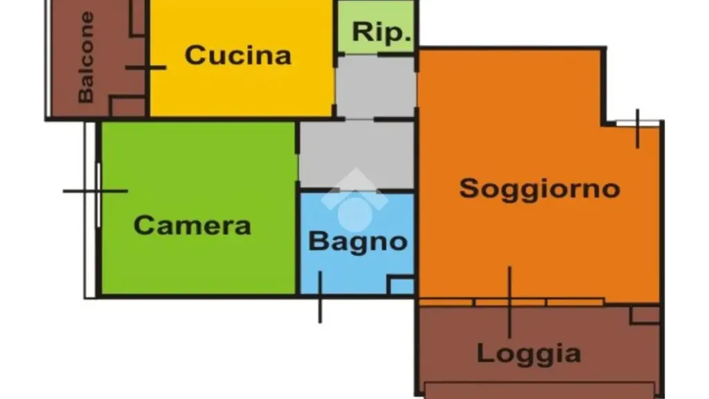 Plan - Bright 2-Bedroom Apartment with Balcony in Basiglio