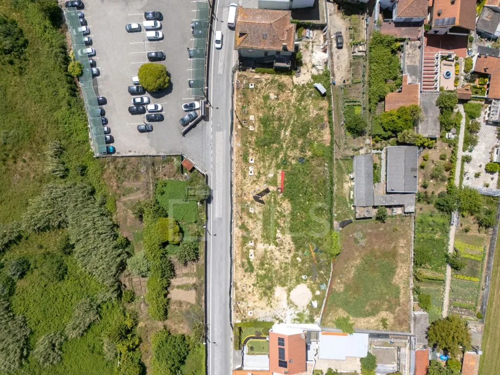 Vue aérienne - Plot for T3 House with Pool in Moreira da Maia