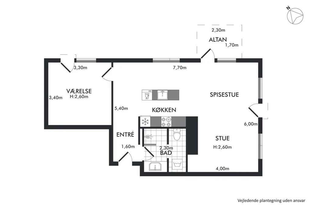 Planimetria - Apartment with Garden Access in Rødovre