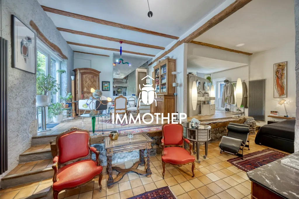 Living Room - Restored Bergerie with Panoramic Views in Quaix-en-Chartreuse