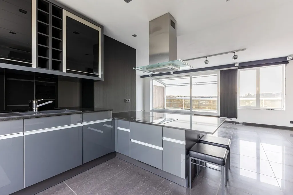 Kitchen - Dutch-Style Apartment with Panoramic View in Deurne