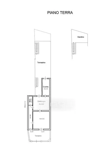 Floor Plan - Single-Storey House to Renovate in Belpasso Centre