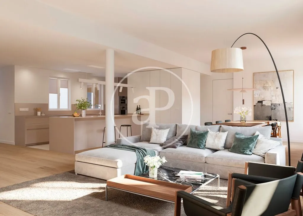 Soggiorno - Luxury 2-Bedroom Apartment in Eixample, Barcelona