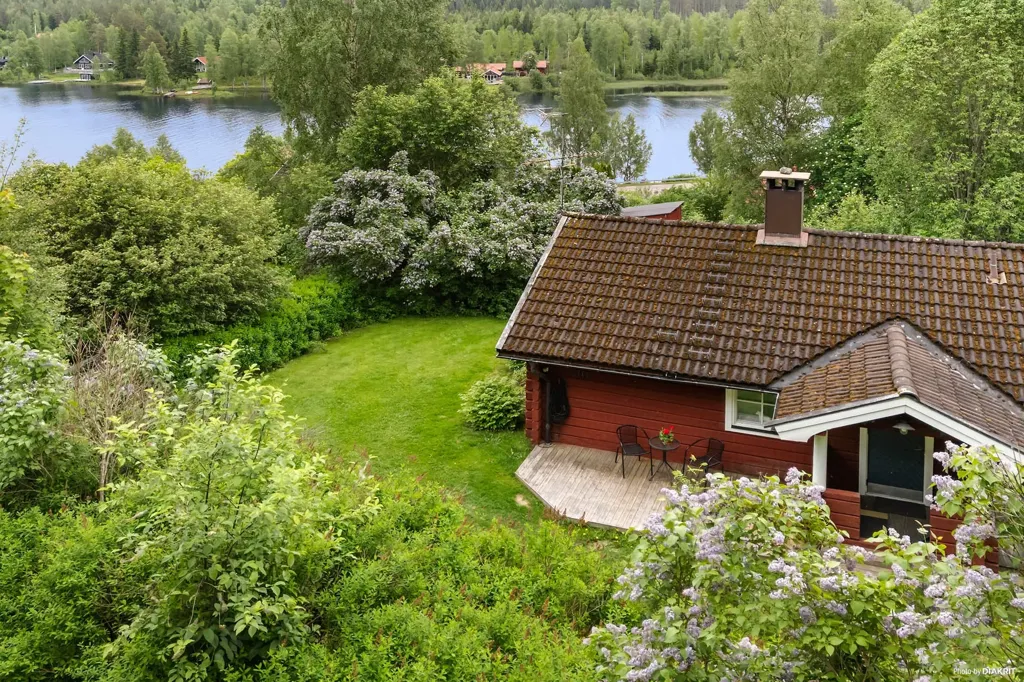 Garten - Red Brick Cottage with Lake View in Sågmyra