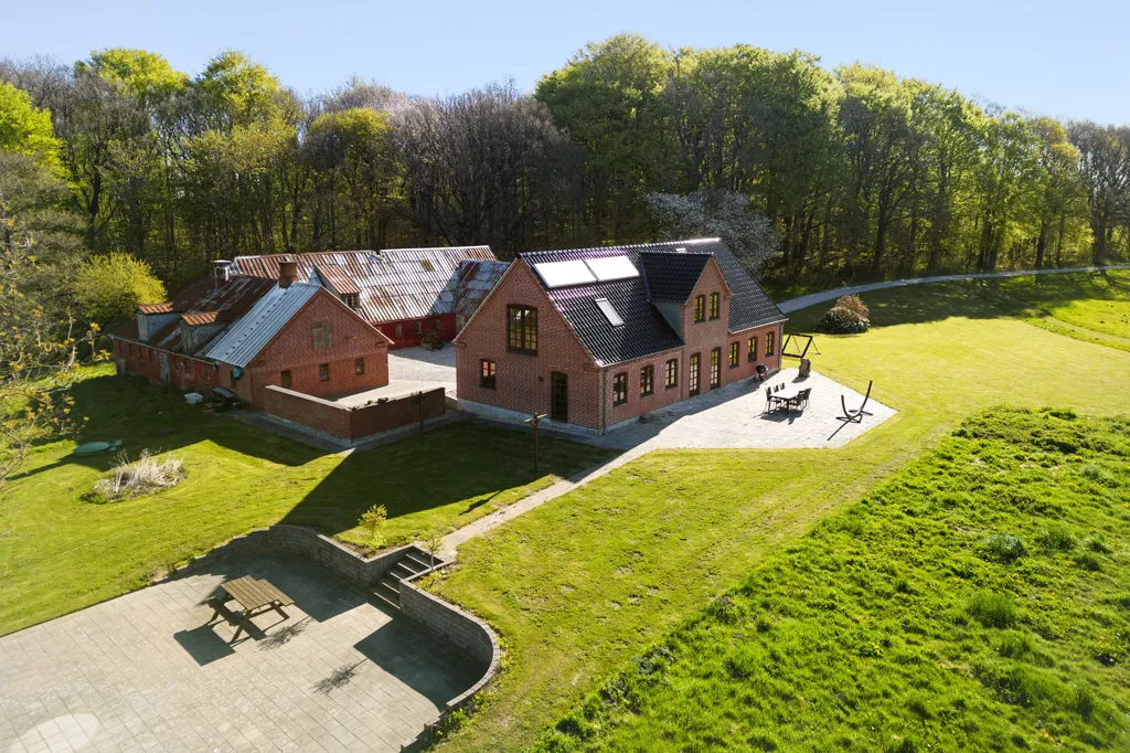 Vista aerea - Farmhouse with Private Lake in Juelsminde