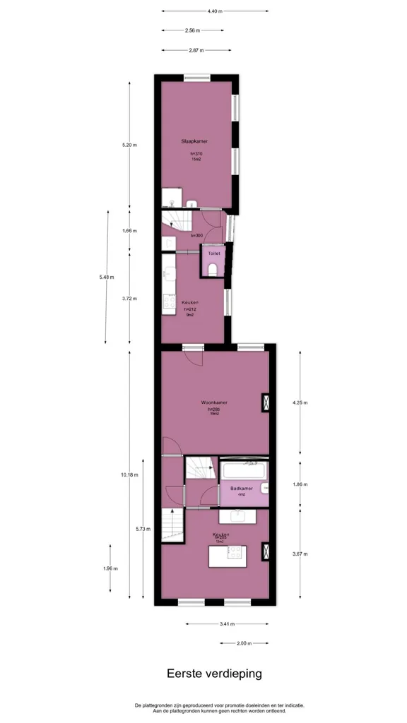 Plan - Dual-Level Maisonette with Rooftop Terrace in Pijlsweerd