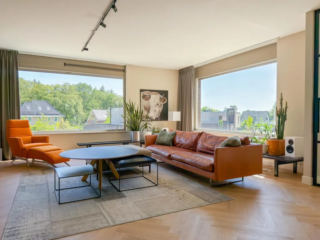 Soggiorno - Modern Half-Detached House with Forest View in Leersum