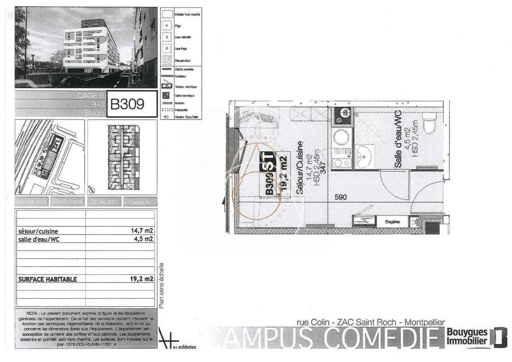 Studio with Lift in Montpellier Gare Area