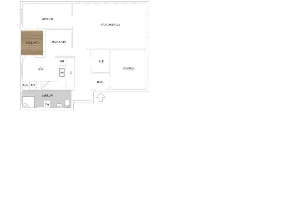 Plan - Renovated Apartment with Balcony on Frontgatan