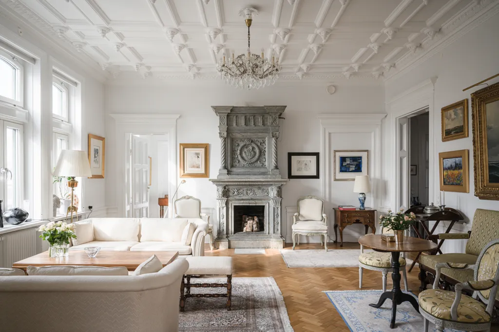 Living Room - Gable Flat with Jugendstil in Malmö Centre