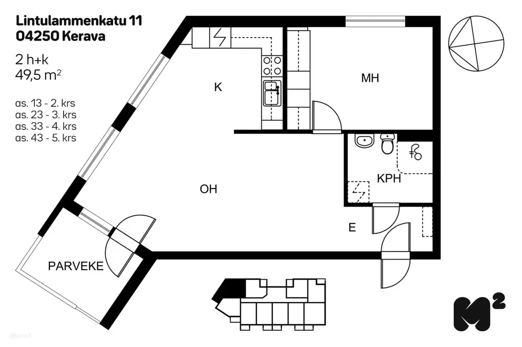 Plan - Apartment with Balcony in Kerava