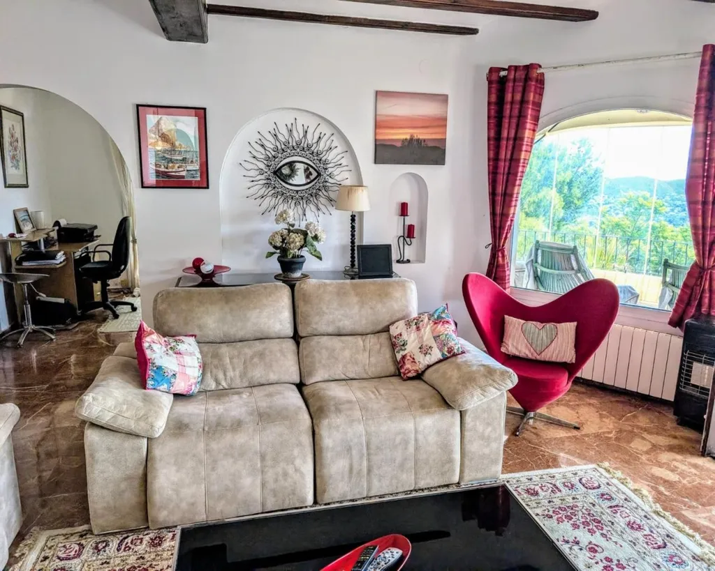 Living Room - Traditional Villa with Sea View in Benimeit, Moraira