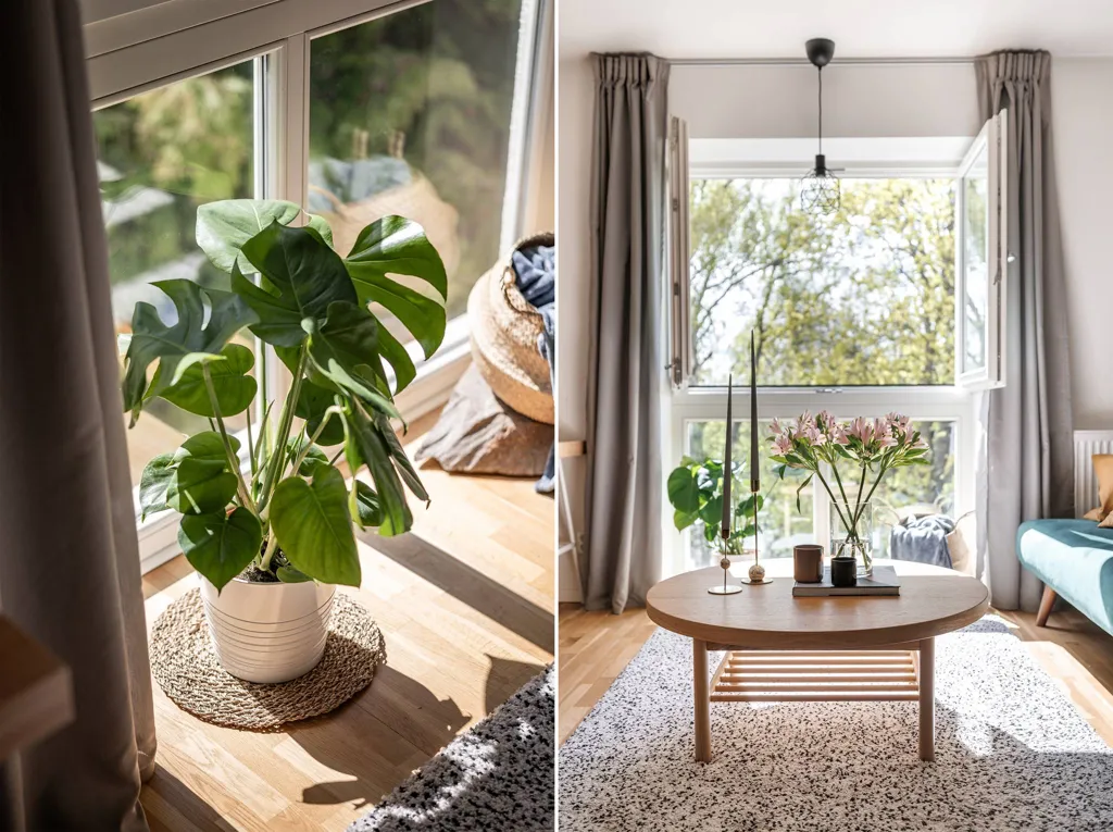 Séjour - Modern Flat with Large Windows in Stockholm