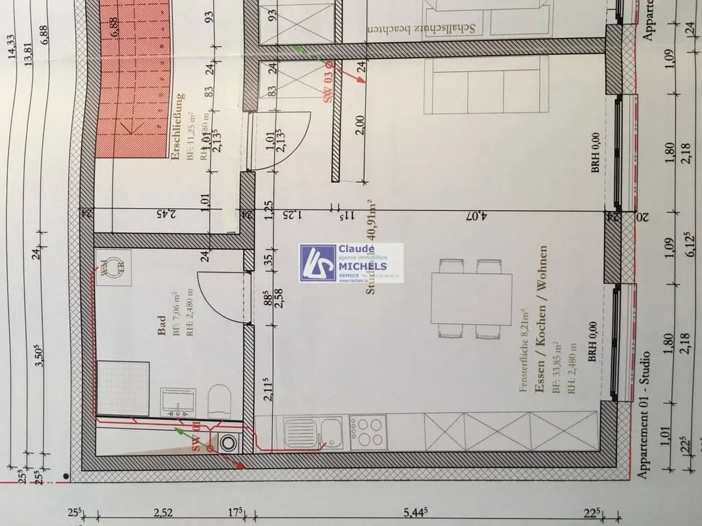 Floor Plan - Luxury Studio with View in Rollingergrund, Luxembourg