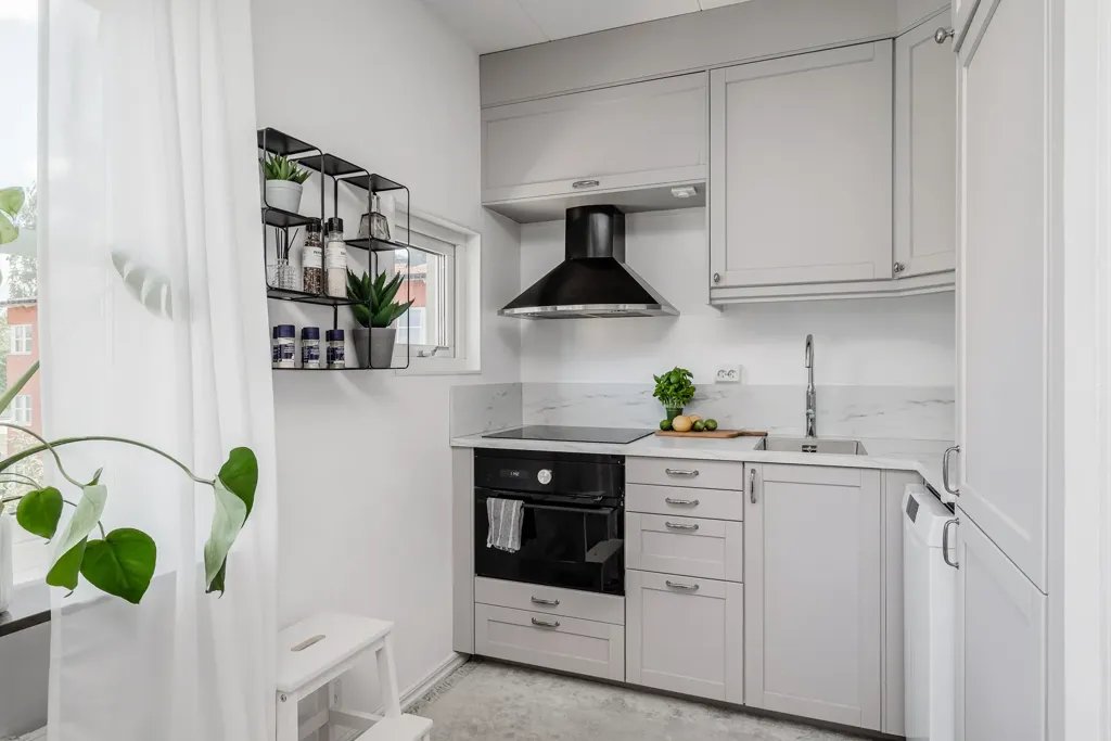 Kitchen - Apartment with Garden View in Stockholm