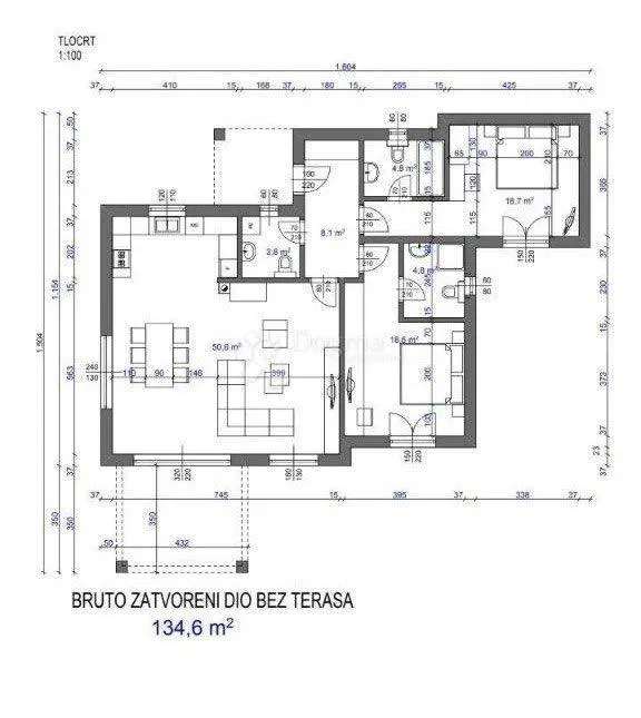 Floor Plan - Modern Ground Floor House with Garden in Kršan