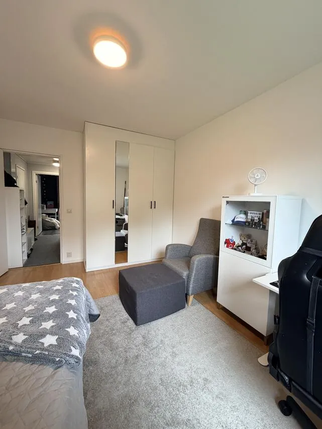 Bedrooms - Apartment with Balcony and Sauna in Paimio