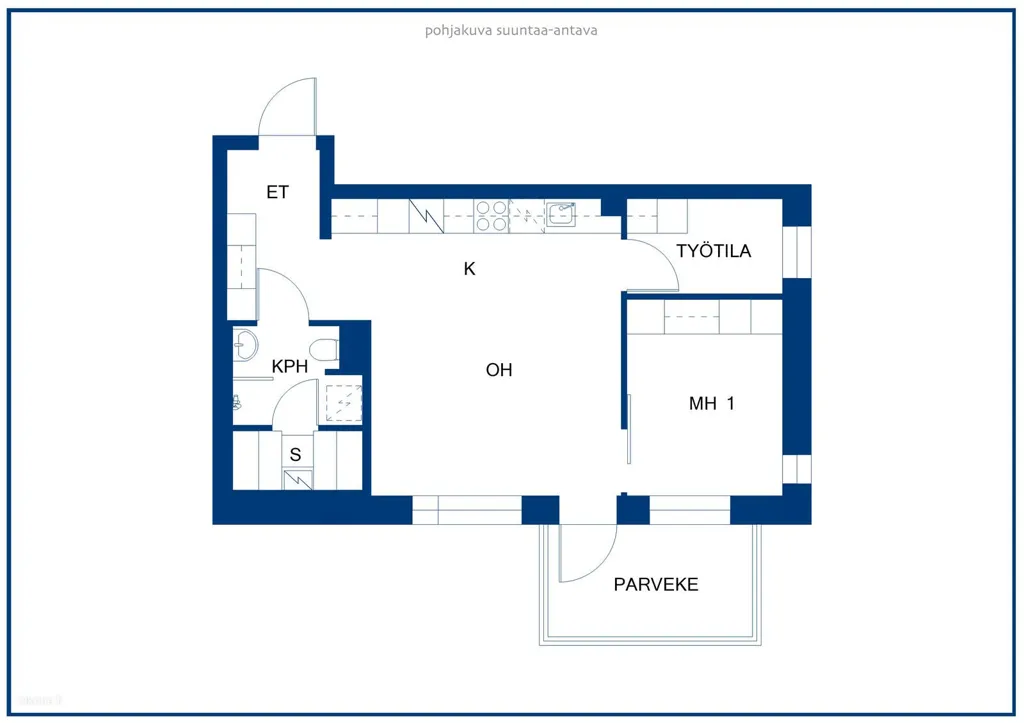 Plan - Modern Flat with Glazed Balcony in Olari