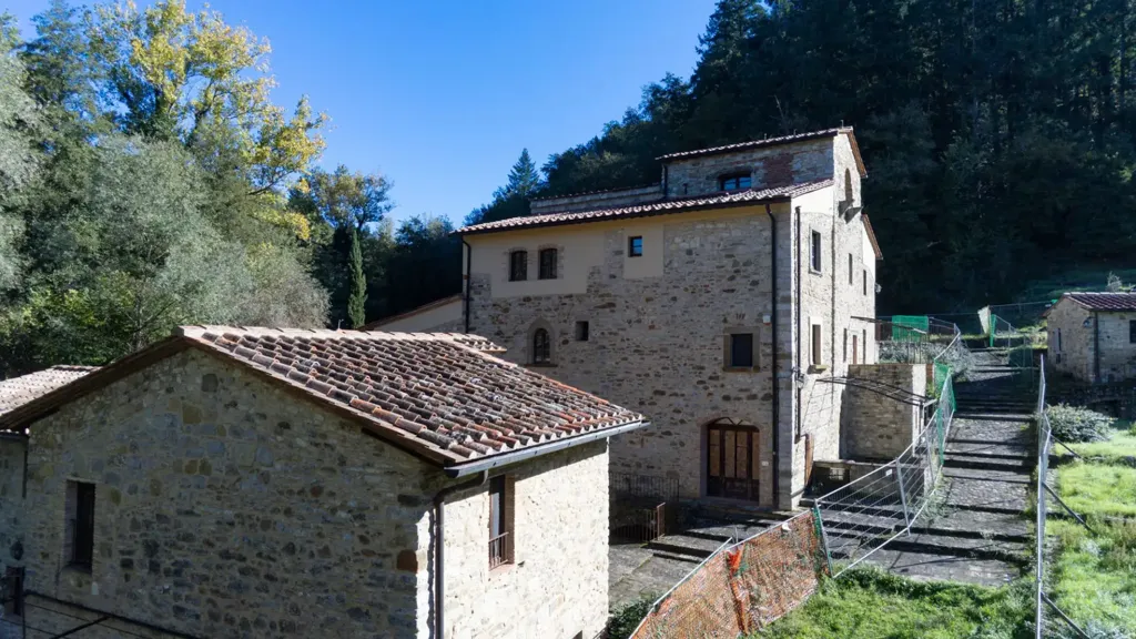 Aerial - Casale with Pool in Gaiole in Chianti