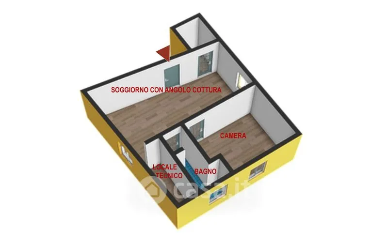 Plan - Rustic Loft with City View in Genoa