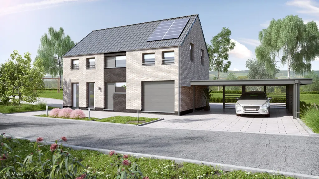 New 4-Facade Villa with Solar Panels in Ferrières
