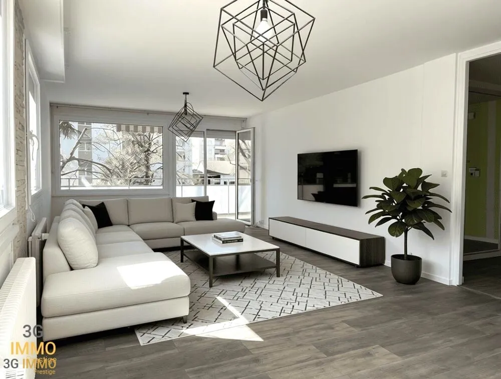 Living Room - Spacious 6-Piece Apartment with Balcony in Annemasse