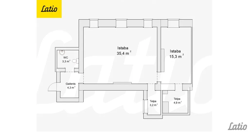 Planimetria - Two-Bedroom Flat in Riga City Centre