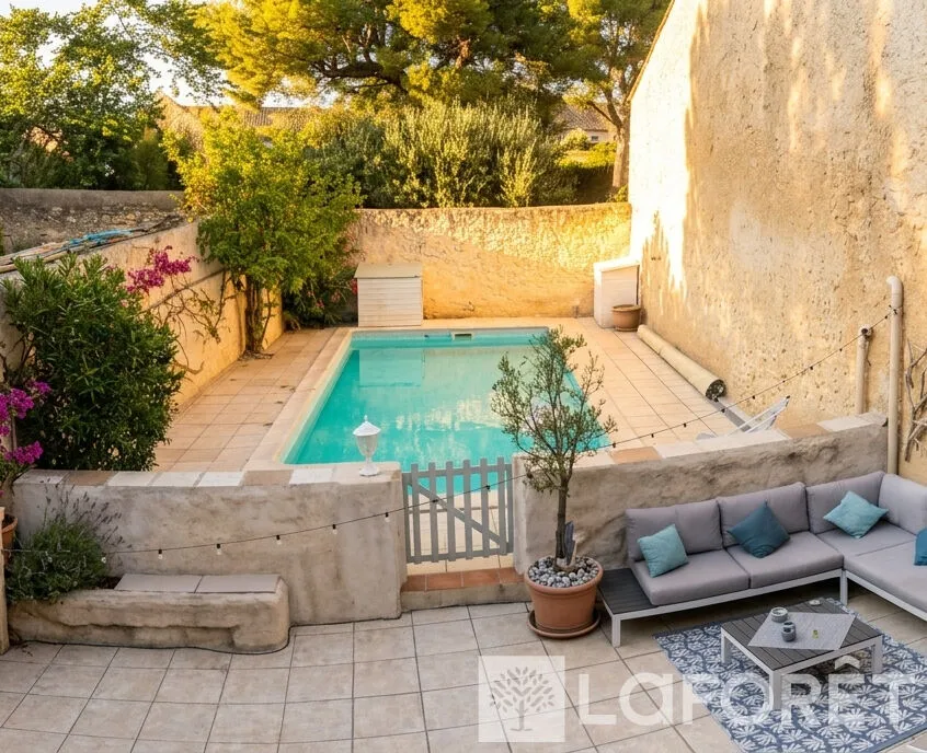 Jardin - Maison de Village avec Piscine à Maureilhan