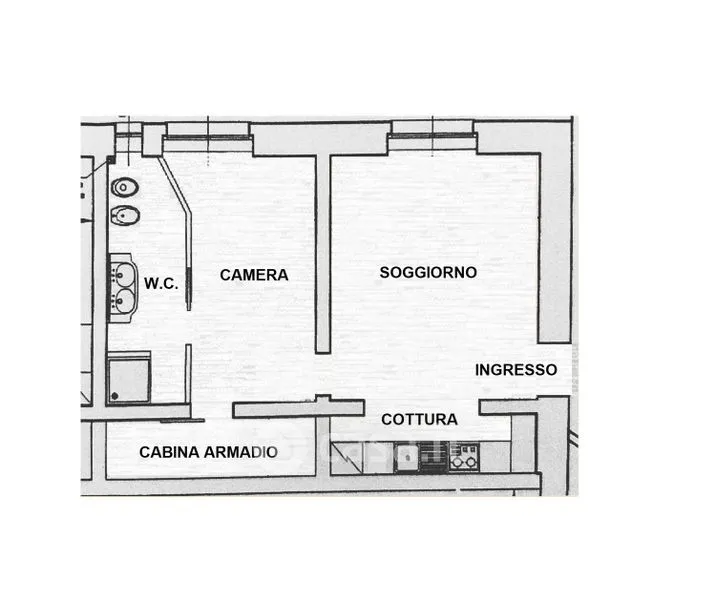 Plan - Fully Furnished Flat in Historic Centre, Pavia