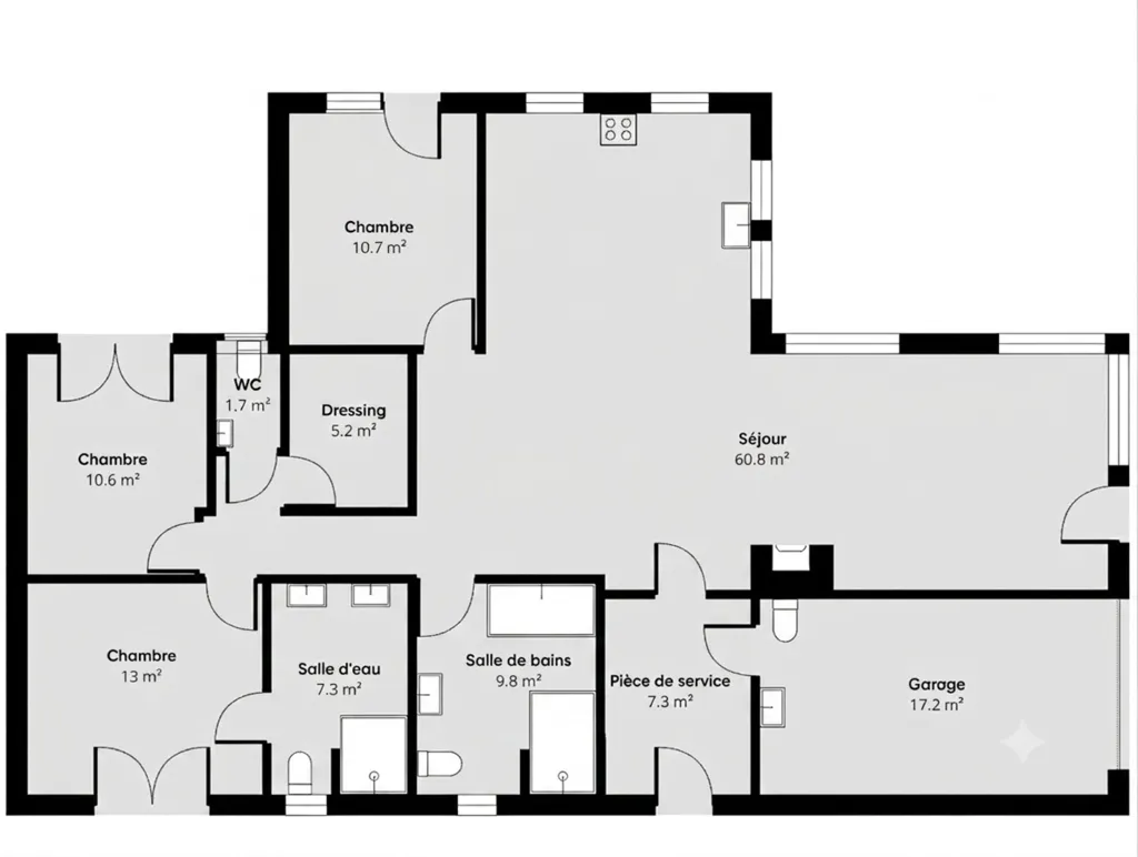 Plan - Maison Contemporaine avec Jardin près de Mersperleuc