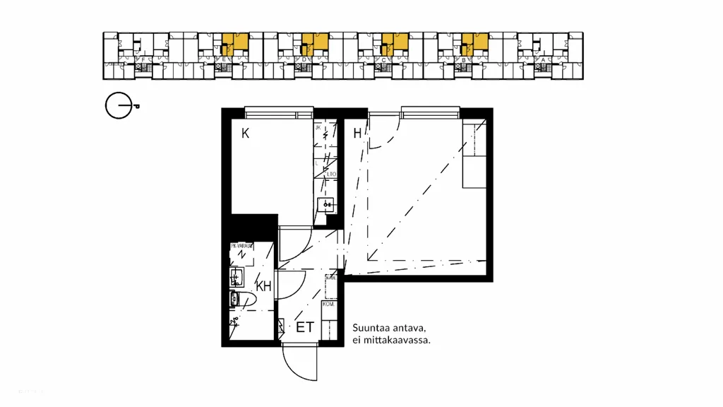 Planimetria - Renovated Studio Flat with Balcony in Kontula