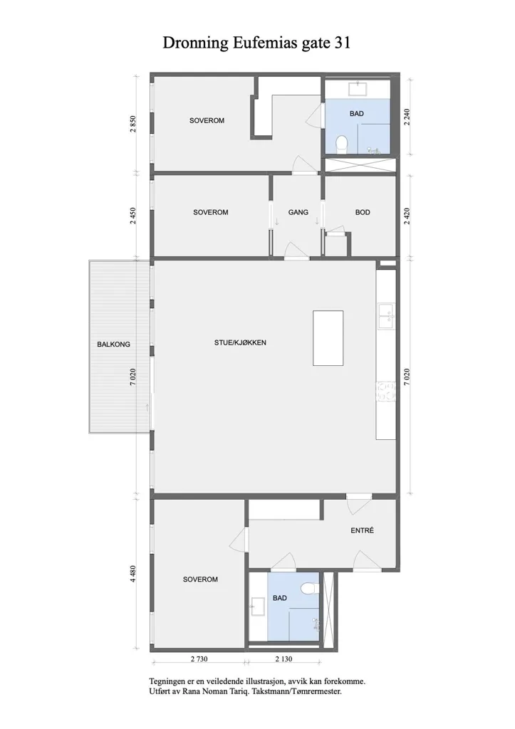 Plan - Appartement 4 pièces à Oslo