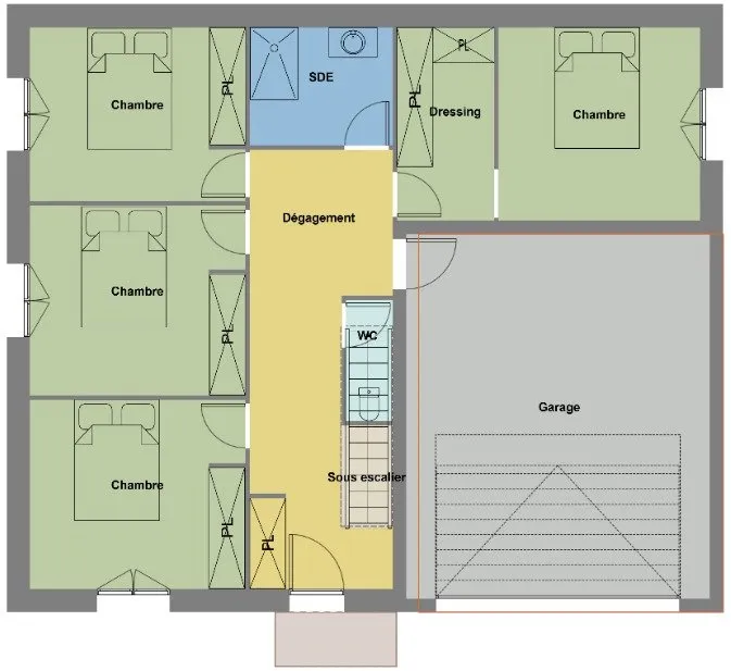 Plaan - New 4-Bedroom House with Garden in Questembert