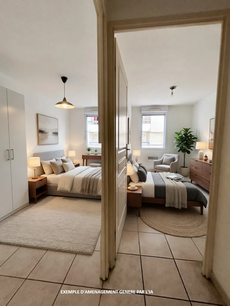Bedrooms - T3 Apartment with Terrace in Marseille 8th