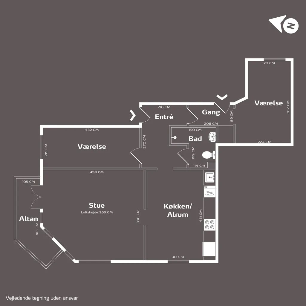 Plaan - Apartment with Corner Balcony in Valby