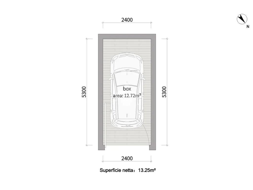 Plan - Single Parking Box in Signorile Building, Milan