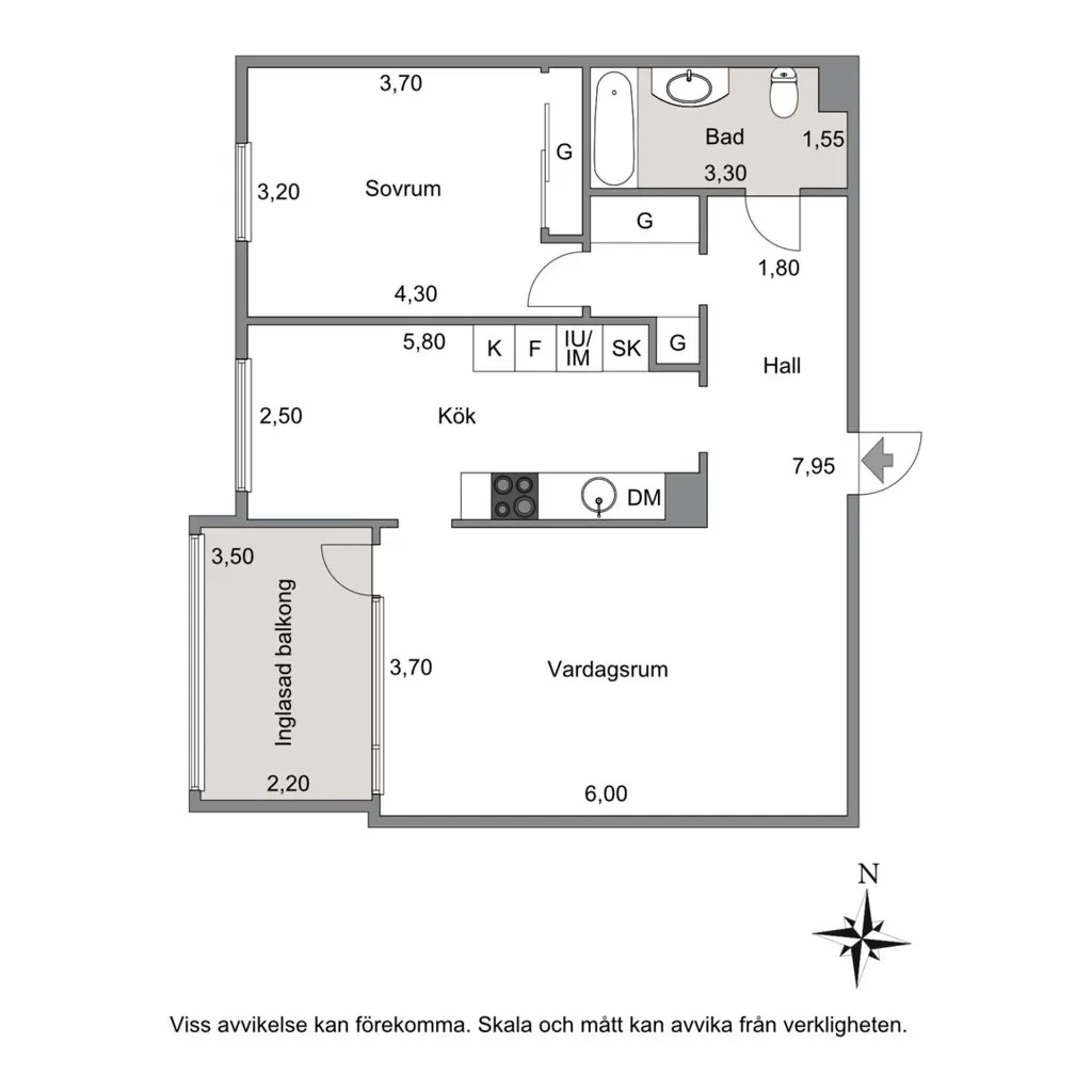 Planimetria - Modern Flat with Balcony in Rosenlund