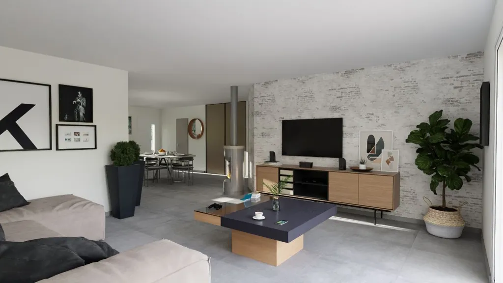 Séjour - Maison Neuve avec Terrasse à Autignac