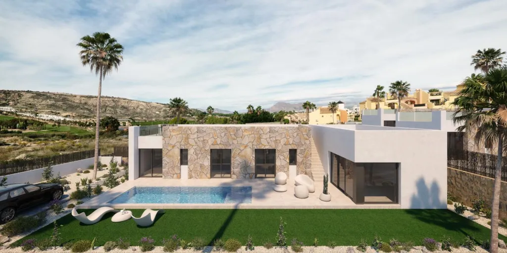 Pool - Contemporary Villa with Pool in La Finca Resort, Algorfa