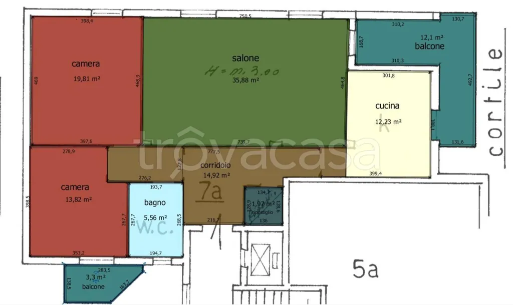 Plan - Modernised Apartment with Balcony in Maddaloni