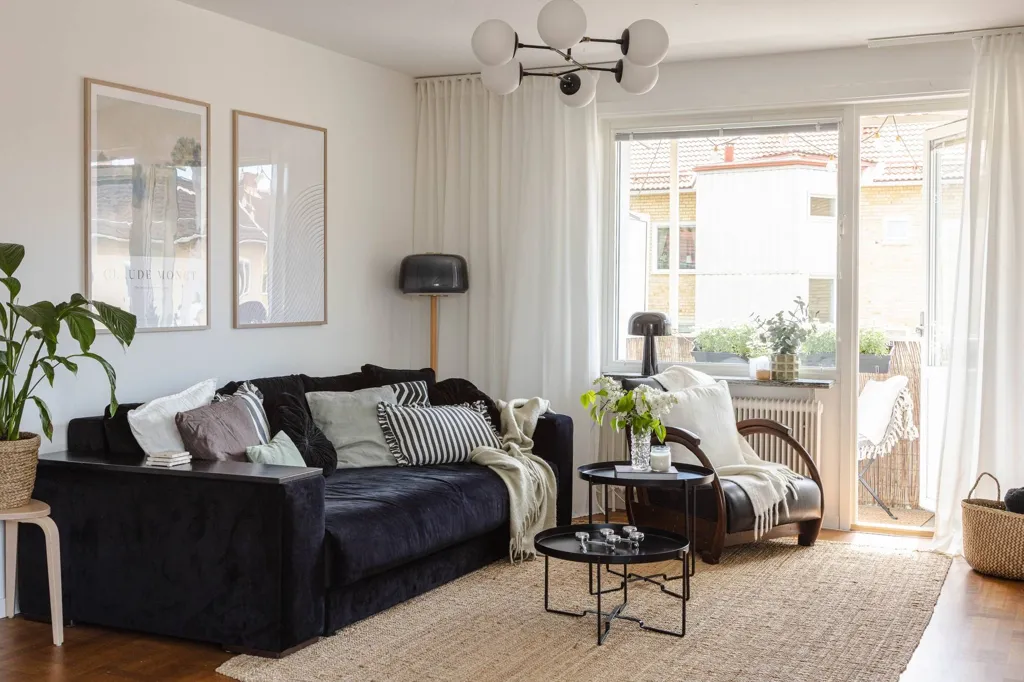 Living Room - Gable Flat with South-Facing Balcony in Västerås