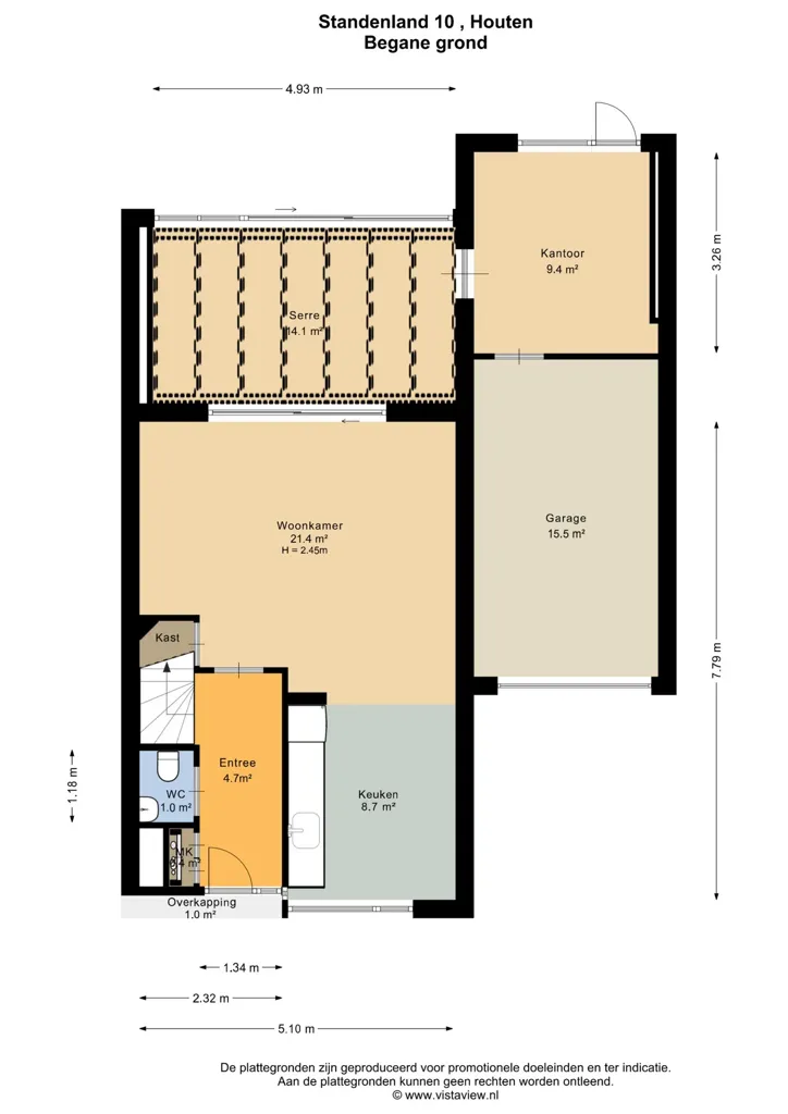 Planimetria - Corner House with Garden in Houten