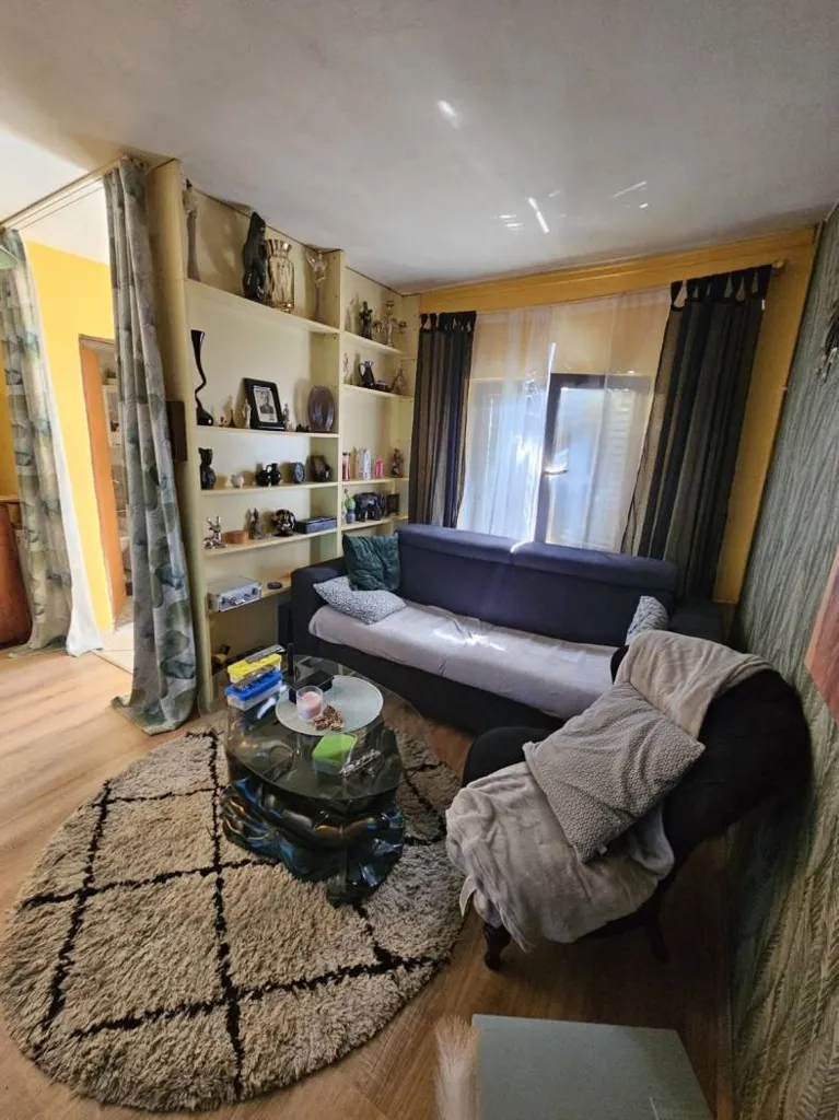Living Room - Two-Bedroom Apartment with Terrace in Stupnik