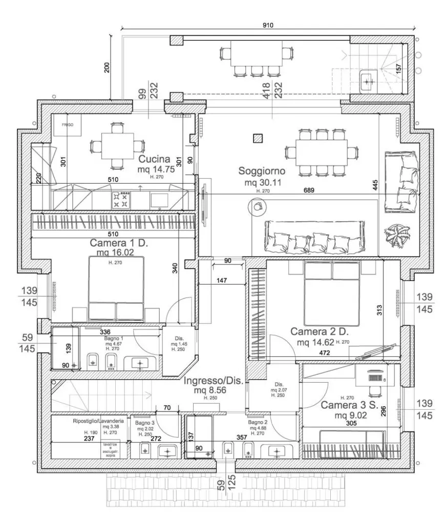 Floor Plan - Luxury Flat with Private Courtyard in Piombino