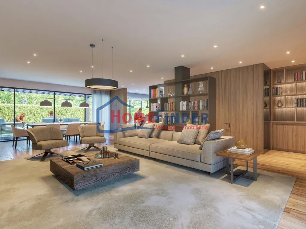 Living Room - Contemporary House with Pool in Braga