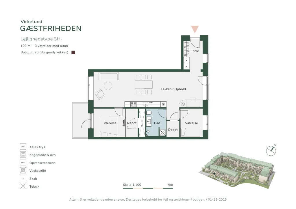 Plan - Apartment with Balcony in Coop-Byen
