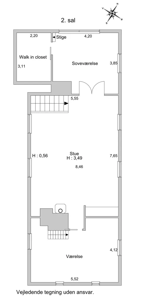 Plan - Historic Cottage with Garden in Copenhagen