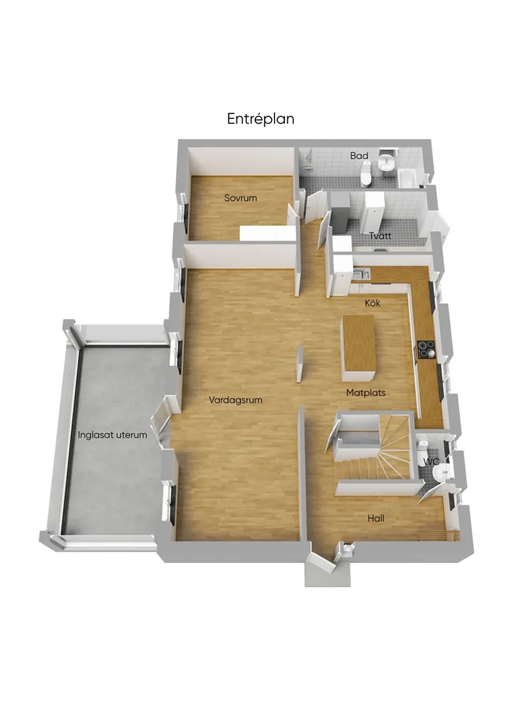Plan - Villa with Extensive Garden in Lerberget