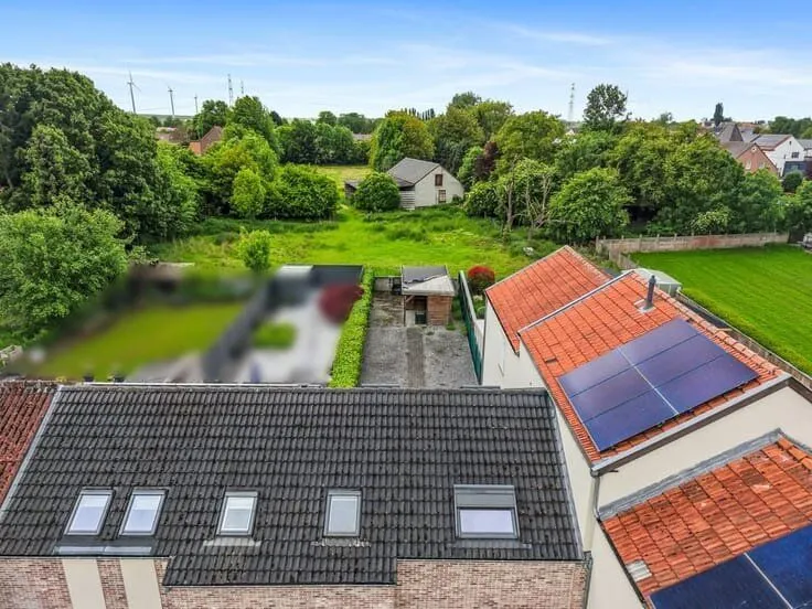Vue aérienne - Maison avec Terrasse et Jardin à Riemst