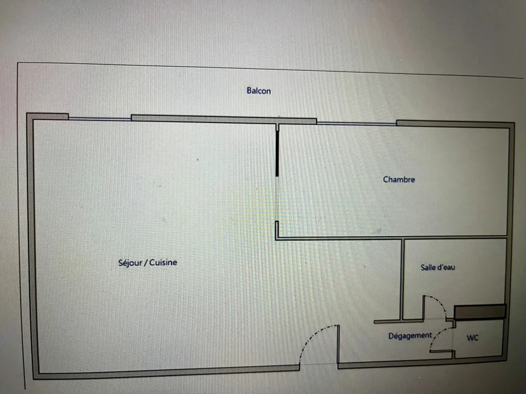 Plan - Appartement Rénové avec Balcon Sud-Ouest à Nice